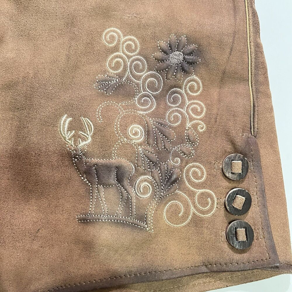 Vintage German Lederhosen Leather Shorts Men’s EU 48 Bavarian Bundhosen - Picture 3 of 10